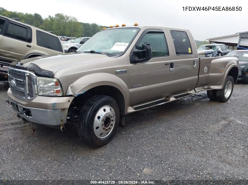 2005 Ford F450 Super Duty VIN: 1FDXW46P45EA86850 Lot: 40425729