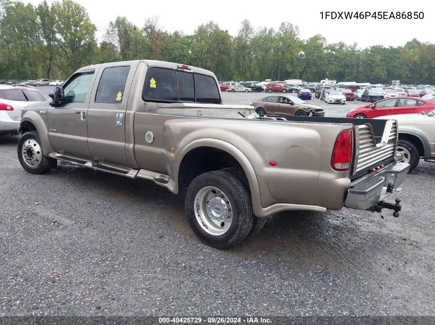 2005 Ford F450 Super Duty VIN: 1FDXW46P45EA86850 Lot: 40425729