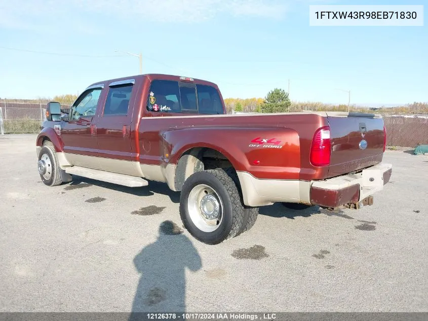 2008 Ford F450 Super Duty VIN: 1FTXW43R98EB71830 Lot: 12126378