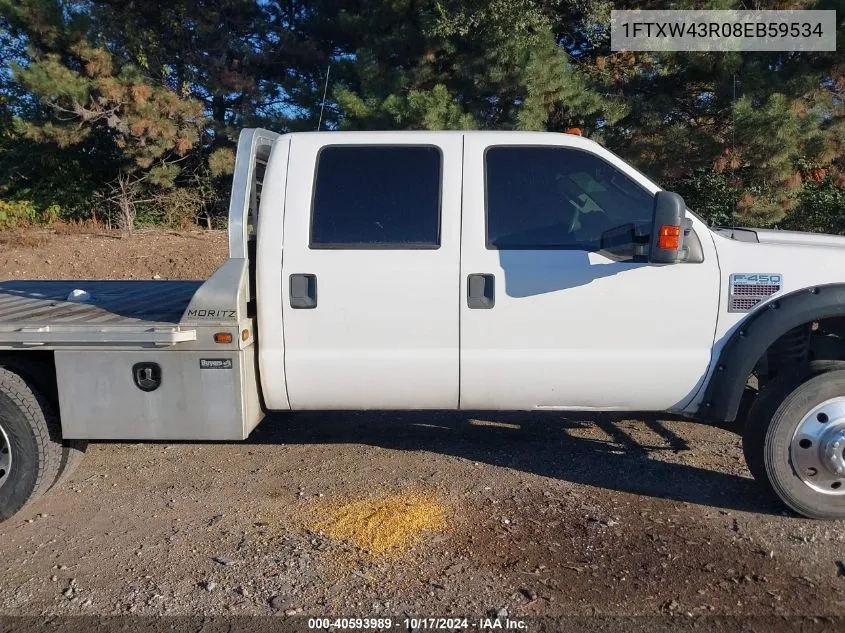 2008 Ford F-450 Lariat VIN: 1FTXW43R08EB59534 Lot: 40593989