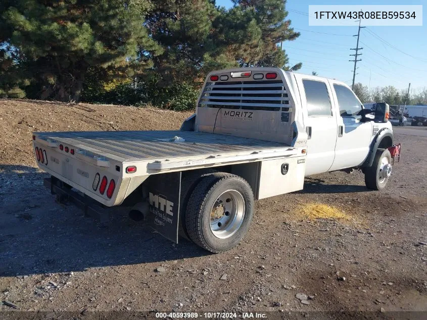 2008 Ford F-450 Lariat VIN: 1FTXW43R08EB59534 Lot: 40593989