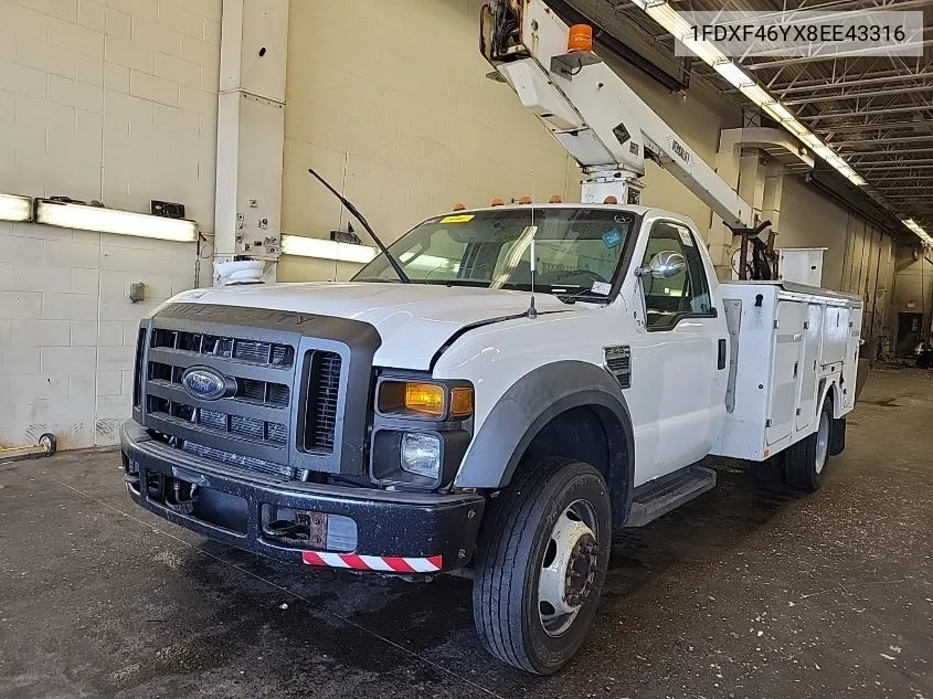 2008 Ford F450 Super Duty VIN: 1FDXF46YX8EE43316 Lot: 40718095