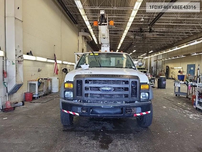 2008 Ford F450 Super Duty VIN: 1FDXF46YX8EE43316 Lot: 40718095