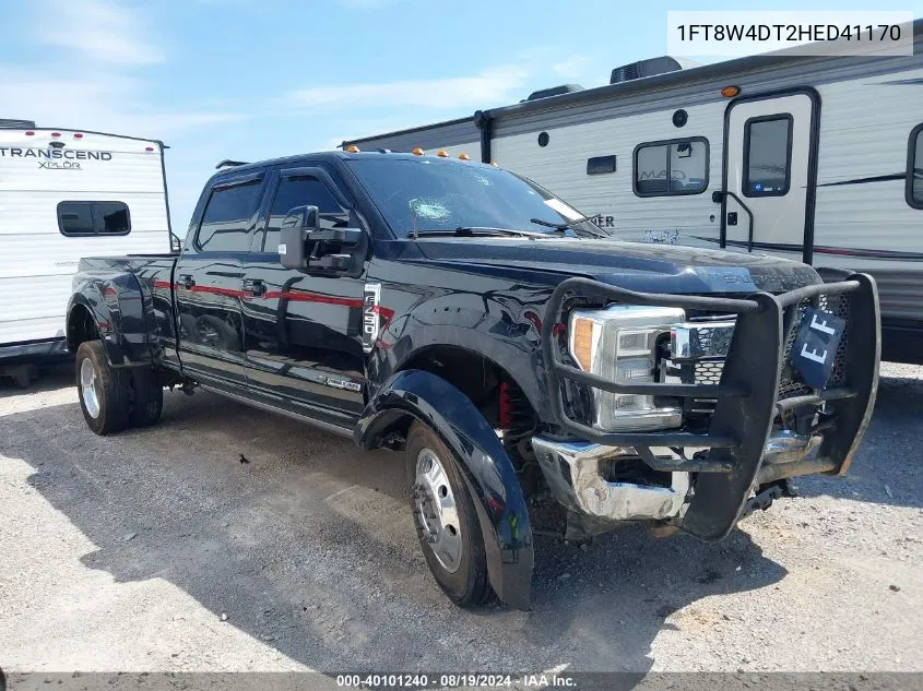 2017 Ford F-450 Lariat VIN: 1FT8W4DT2HED41170 Lot: 40101240