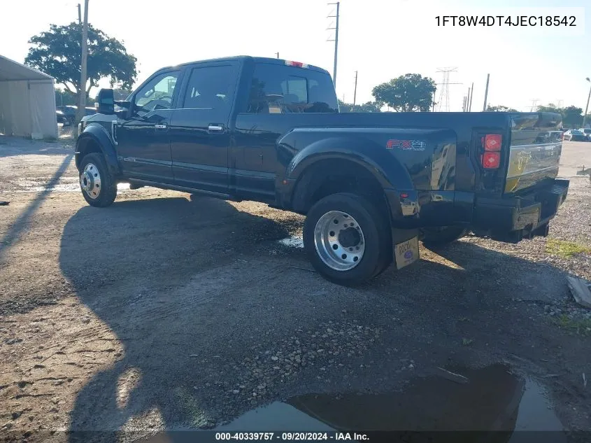 1FT8W4DT4JEC18542 2018 Ford F-450 Platinum