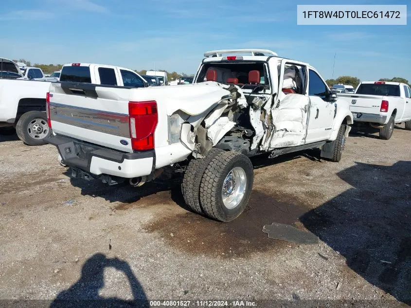 2020 Ford F-450 Platinum VIN: 1FT8W4DT0LEC61472 Lot: 40801527