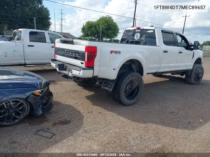 2021 Ford F-450 Platinum VIN: 1FT8W4DT7MEC89657 Lot: 40313460