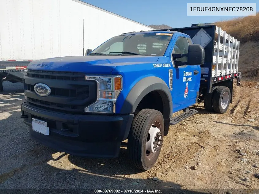 2022 Ford F-450 Chassis Xl VIN: 1FDUF4GNXNEC78208 Lot: 39769092