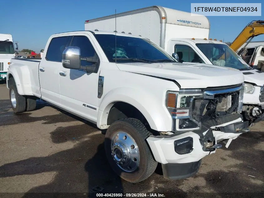 2022 Ford F-450 Platinum VIN: 1FT8W4DT8NEF04934 Lot: 40425950