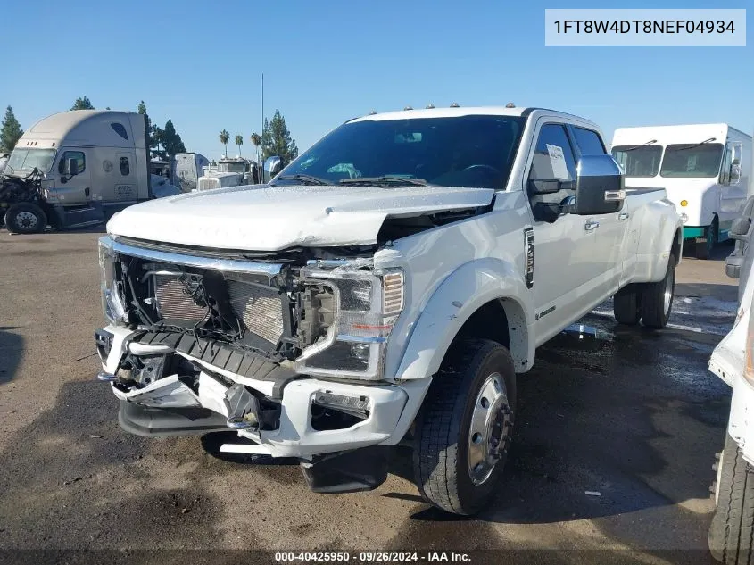 2022 Ford F-450 Platinum VIN: 1FT8W4DT8NEF04934 Lot: 40425950