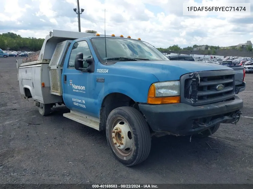 2000 Ford F-550 Lariat/Xl/Xlt VIN: 1FDAF56F8YEC71474 Lot: 40169583