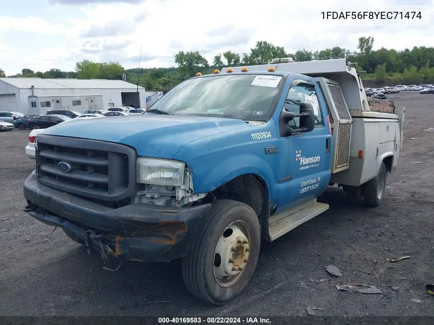 2000 Ford F-550 Lariat/Xl/Xlt VIN: 1FDAF56F8YEC71474 Lot: 40169583