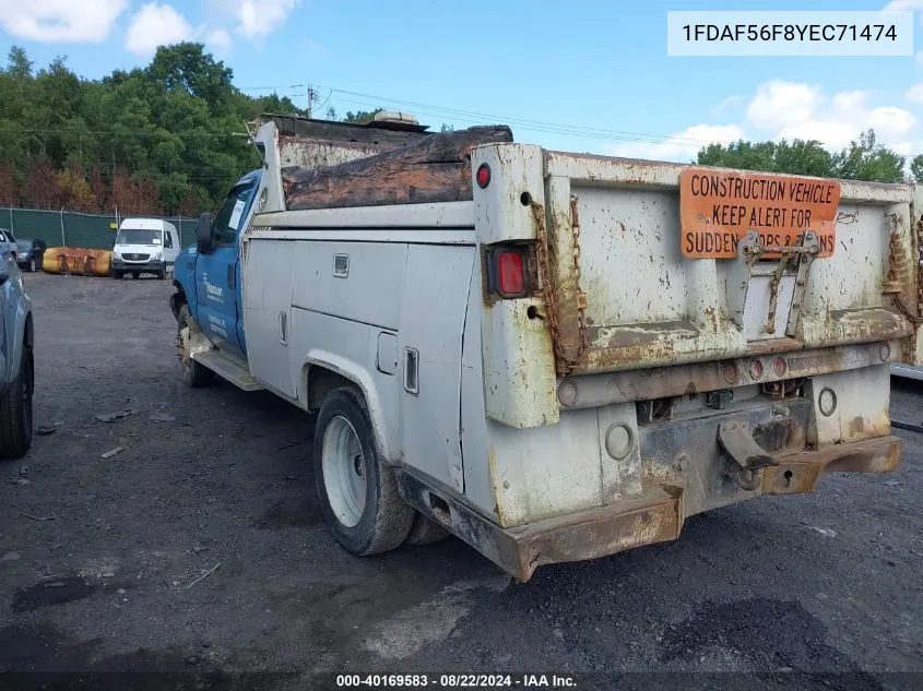 2000 Ford F-550 Lariat/Xl/Xlt VIN: 1FDAF56F8YEC71474 Lot: 40169583