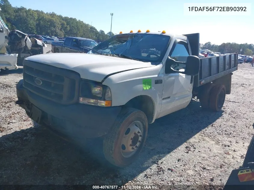 2002 Ford F-550 Xl/Xlt VIN: 1FDAF56F72EB90392 Lot: 40767577