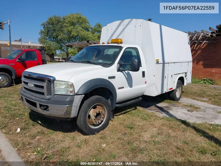 2007 Ford F550 Super Duty VIN: 1FDAF56P07EA22559 Lot: 40381747