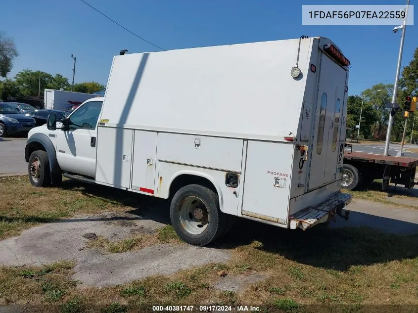 2007 Ford F550 Super Duty VIN: 1FDAF56P07EA22559 Lot: 40381747