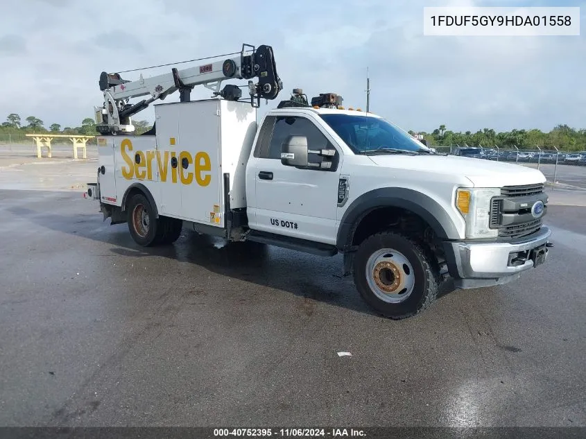 2017 Ford F-550 Chassis Xl VIN: 1FDUF5GY9HDA01558 Lot: 40752395