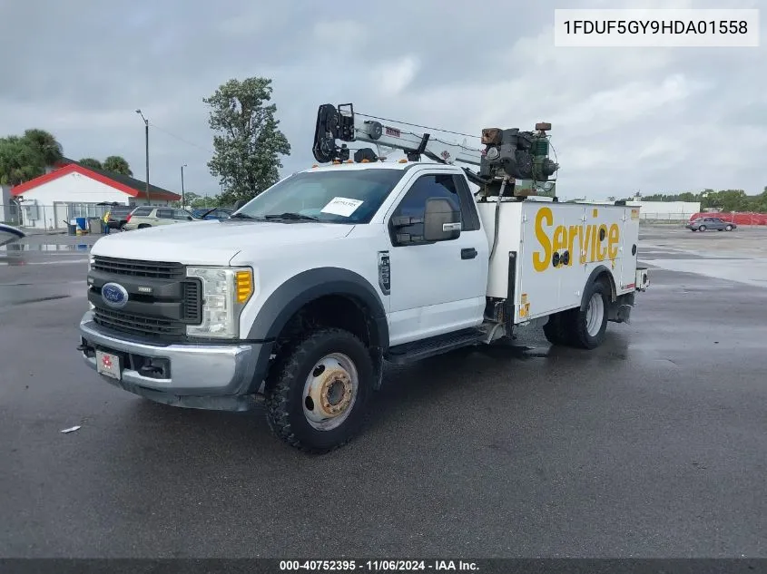 2017 Ford F-550 Chassis Xl VIN: 1FDUF5GY9HDA01558 Lot: 40752395