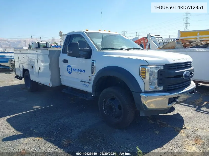 2019 Ford F550 Super Duty VIN: 1FDUF5GT4KDA12351 Lot: 40429440