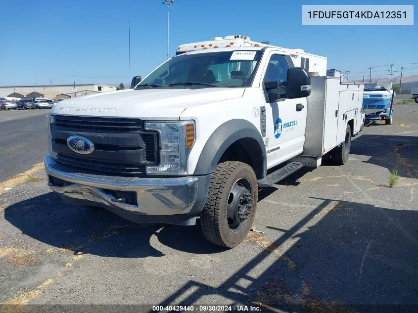 2019 Ford F550 Super Duty VIN: 1FDUF5GT4KDA12351 Lot: 40429440