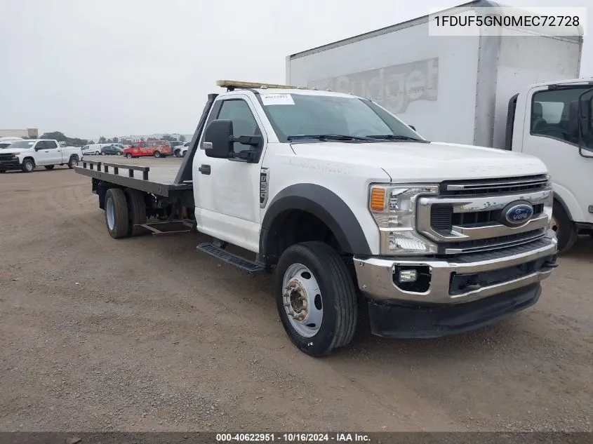 2021 Ford F-550 Chassis Xl VIN: 1FDUF5GN0MEC72728 Lot: 40622951