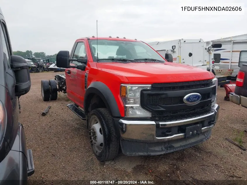 2022 Ford F-550 Chassis Xl VIN: 1FDUF5HNXNDA02606 Lot: 40118747