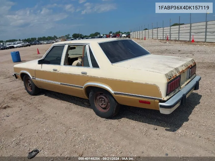 1FABP36X4DK157119 1983 Ford Fairmont Futura