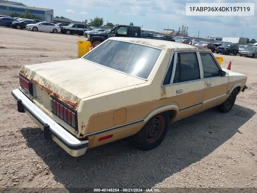 1983 Ford Fairmont Futura VIN: 1FABP36X4DK157119 Lot: 40148254