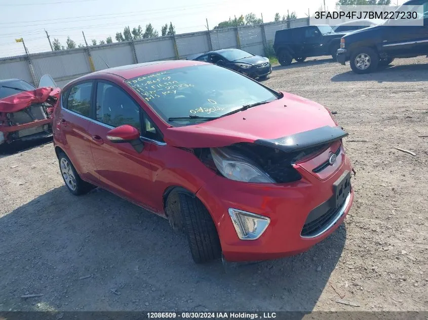 2011 Ford Fiesta Ses VIN: 3FADP4FJ7BM227230 Lot: 12086509