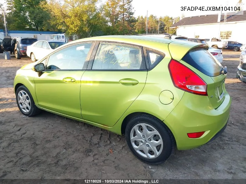 2011 Ford Fiesta Se VIN: 3FADP4EJXBM104104 Lot: 12118025