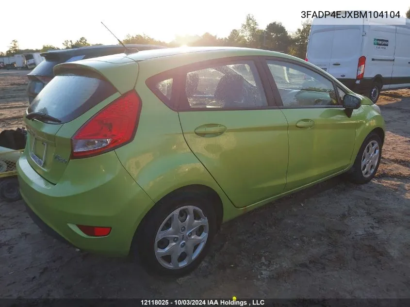 2011 Ford Fiesta Se VIN: 3FADP4EJXBM104104 Lot: 12118025