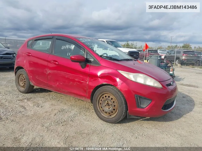 2011 Ford Fiesta Se VIN: 3FADP4EJ3BM143486 Lot: 12119778