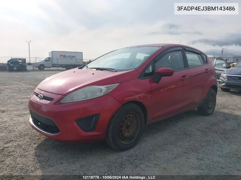 2011 Ford Fiesta Se VIN: 3FADP4EJ3BM143486 Lot: 12119778