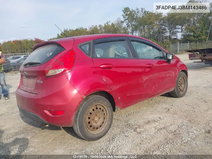 2011 Ford Fiesta Se VIN: 3FADP4EJ3BM143486 Lot: 12119778