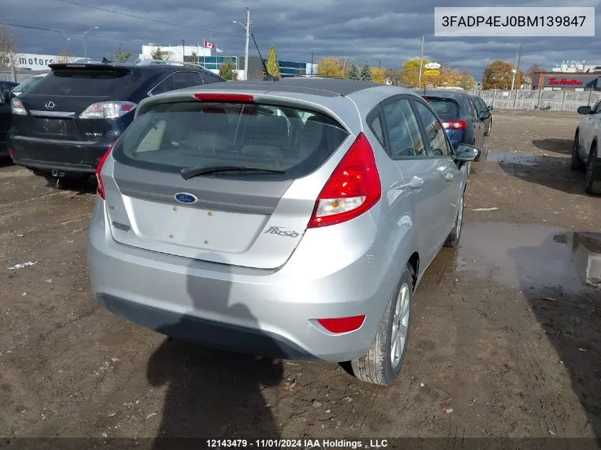 2011 Ford Fiesta Se VIN: 3FADP4EJ0BM139847 Lot: 12143479