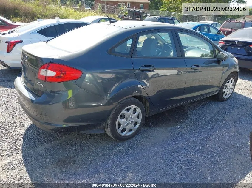 2011 Ford Fiesta Se VIN: 3FADP4BJ2BM232406 Lot: 40184704