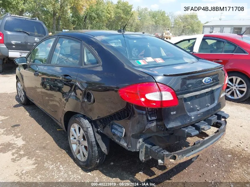 2011 Ford Fiesta Se VIN: 3FADP4BJ8BM171708 Lot: 40223919