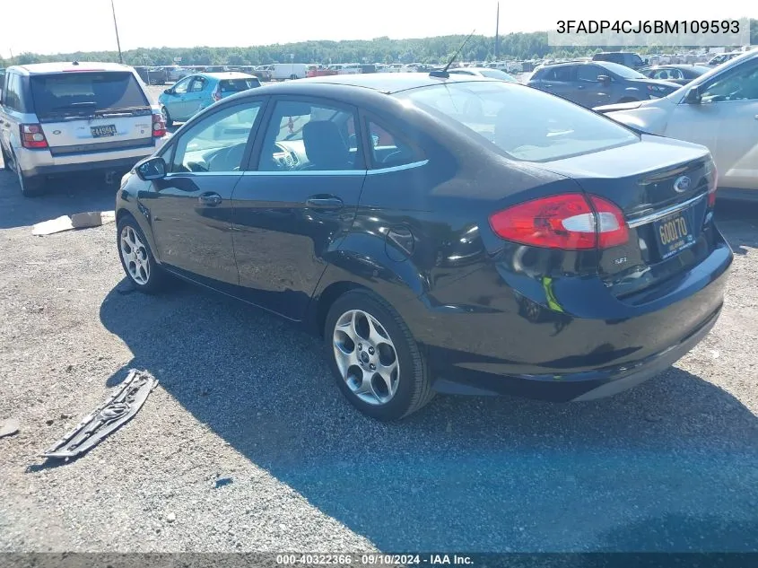 2011 Ford Fiesta Sel VIN: 3FADP4CJ6BM109593 Lot: 40322366