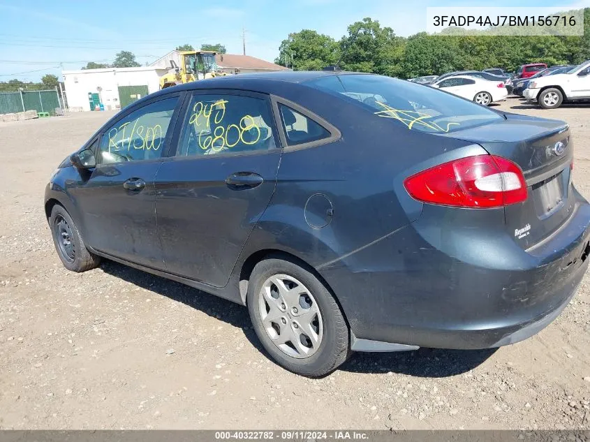 3FADP4AJ7BM156716 2011 Ford Fiesta S