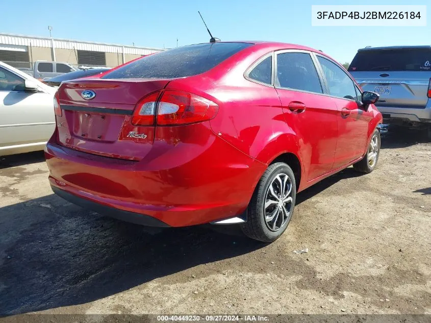 2011 Ford Fiesta Se VIN: 3FADP4BJ2BM226184 Lot: 40449230