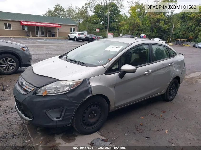 2011 Ford Fiesta S VIN: 3FADP4AJXBM181562 Lot: 40477896