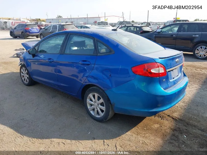 2011 Ford Fiesta Se VIN: 3FADP4BJ4BM202954 Lot: 40532881