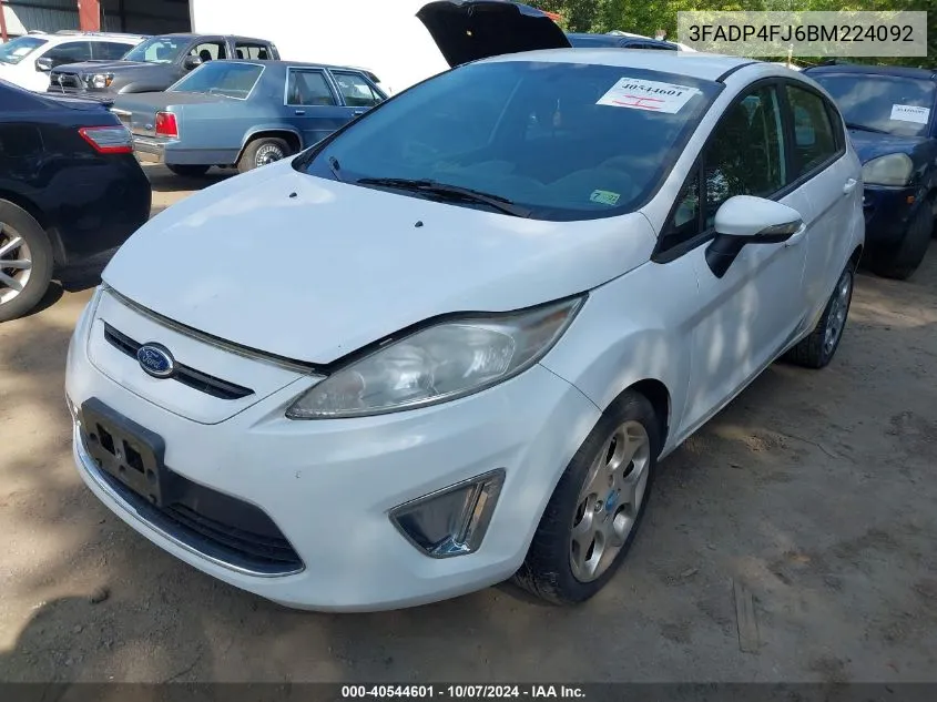 2011 Ford Fiesta Ses VIN: 3FADP4FJ6BM224092 Lot: 40544601