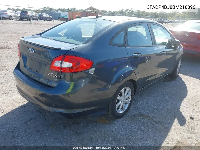 2011 Ford Fiesta Se VIN: 3FADP4BJ8BM218896 Lot: 40580154