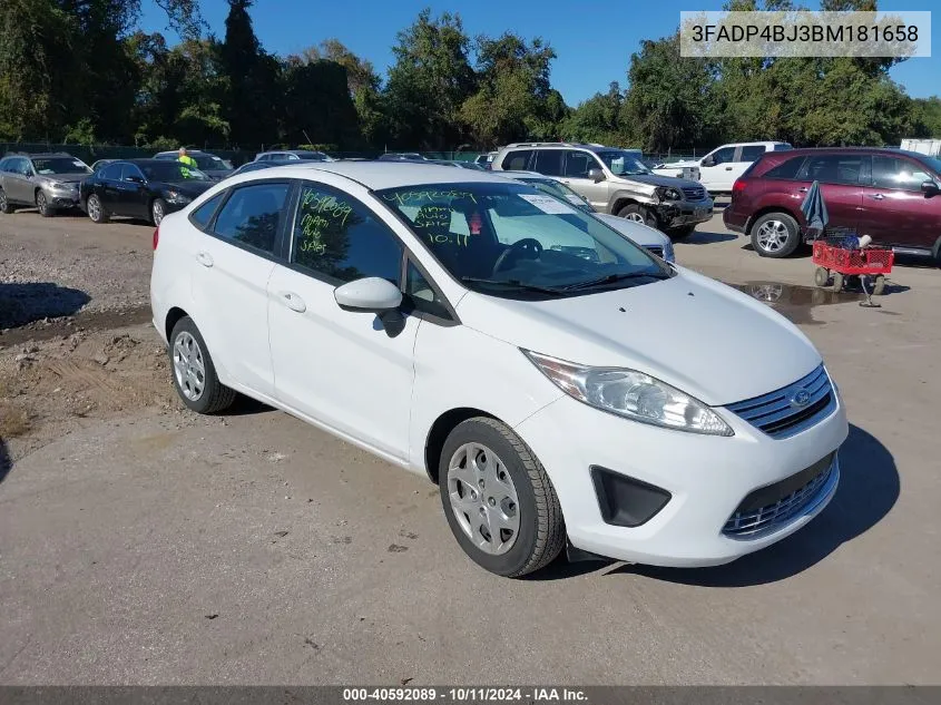 2011 Ford Fiesta Se VIN: 3FADP4BJ3BM181658 Lot: 40592089