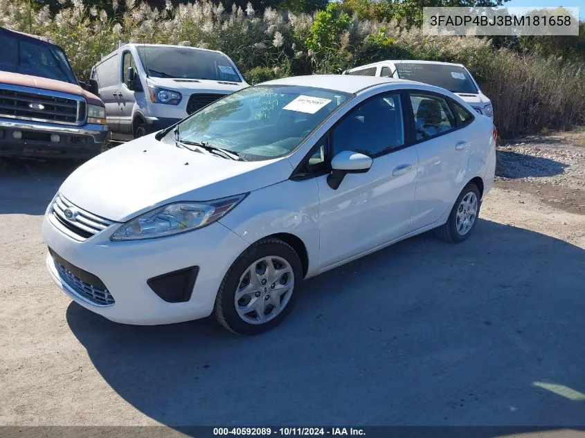 2011 Ford Fiesta Se VIN: 3FADP4BJ3BM181658 Lot: 40592089