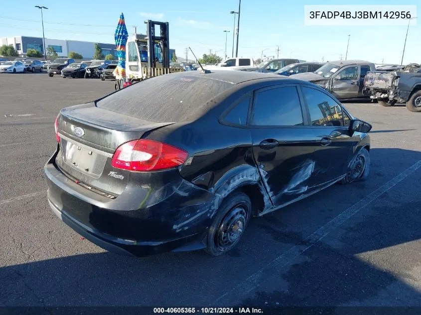 2011 Ford Fiesta Se VIN: 3FADP4BJ3BM142956 Lot: 40605365