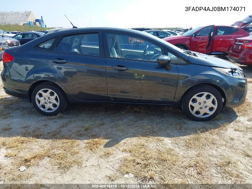 2011 Ford Fiesta S VIN: 3FADP4AJ0BM174071 Lot: 40618419