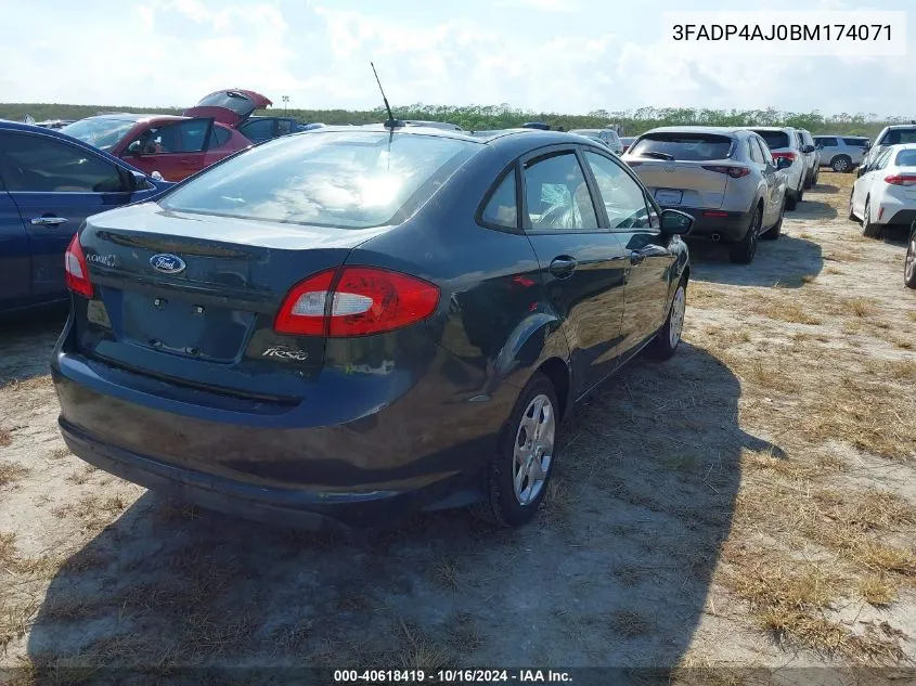 2011 Ford Fiesta S VIN: 3FADP4AJ0BM174071 Lot: 40618419