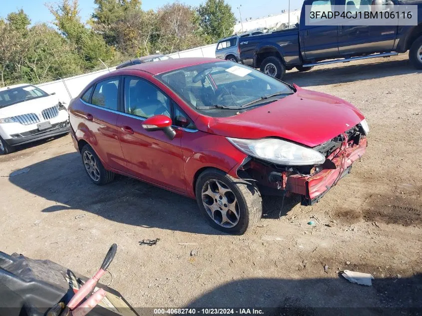 2011 Ford Fiesta Sel VIN: 3FADP4CJ1BM106116 Lot: 40682740